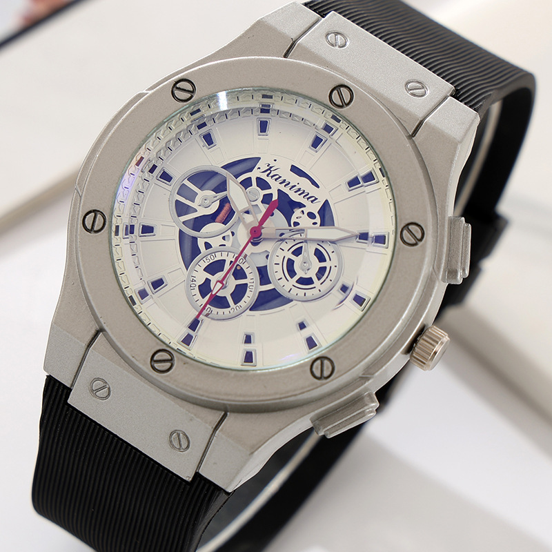Luxury Watch Hublot - Men Stainless Steel Silicone Strap Watch