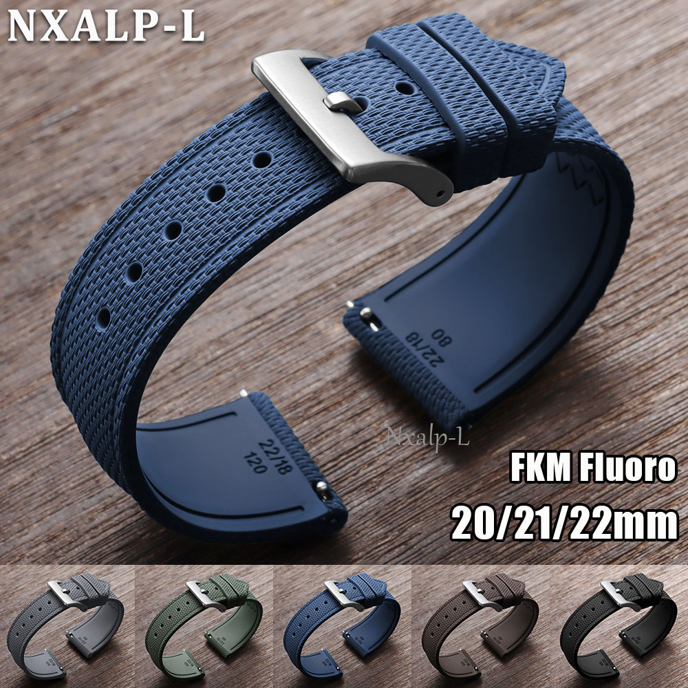 Luxury Watch Omega - Fluoro Rubber Watch Strap 20mm 21mm