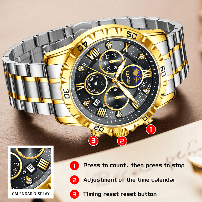 LIGE Top Brand Luxury Quartz M - Luxury Watch Brands recensie en prijs