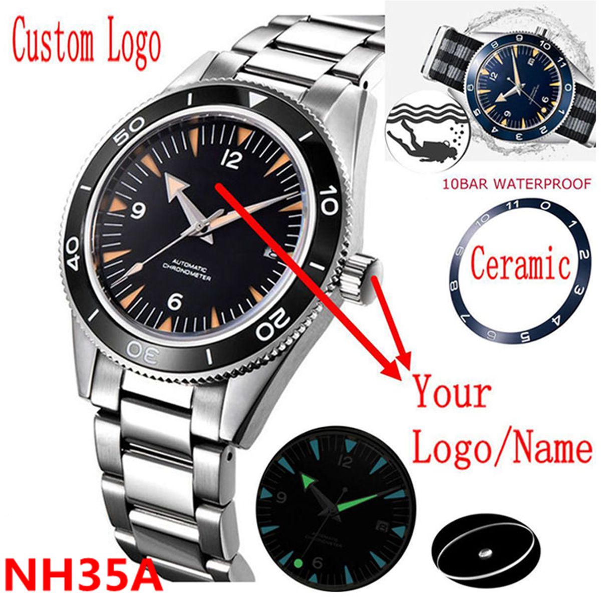 Custom Logo NH35 Movement Watc - Luxury Watch Life recensie en prijs
