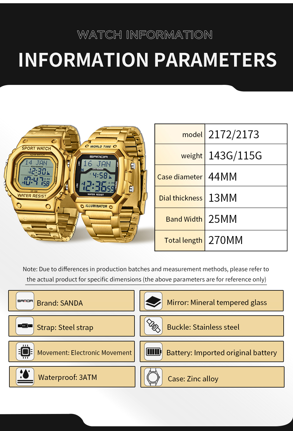 SANDA Luxury Men's Electronic  - Minute Repeater Watch recensie en prijs