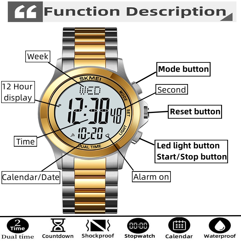 Skmei Mens Led Chronograph Bra - Minute Repeater Watch recensie en prijs