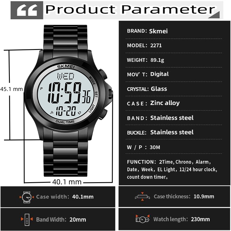 Skmei Mens Led Chronograph Bra - Minute Repeater Watch recensie en prijs