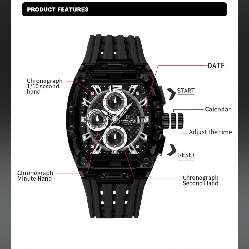 NAVIFORCE Man's Watch 5ATM Wat - Luxury Watch Box recensie en prijs