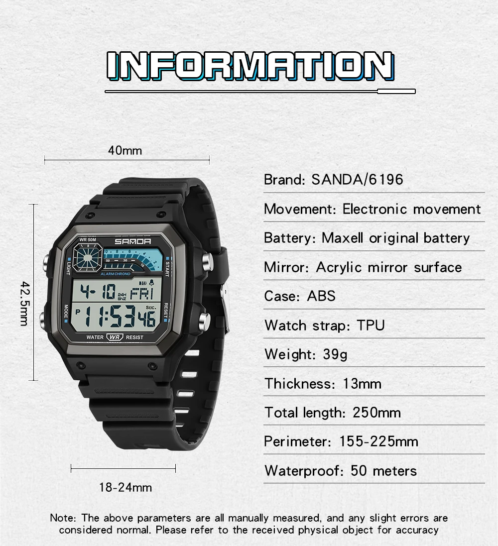 SANDA 6196 Men Electronic Watc - Minute Repeater Watch recensie en prijs