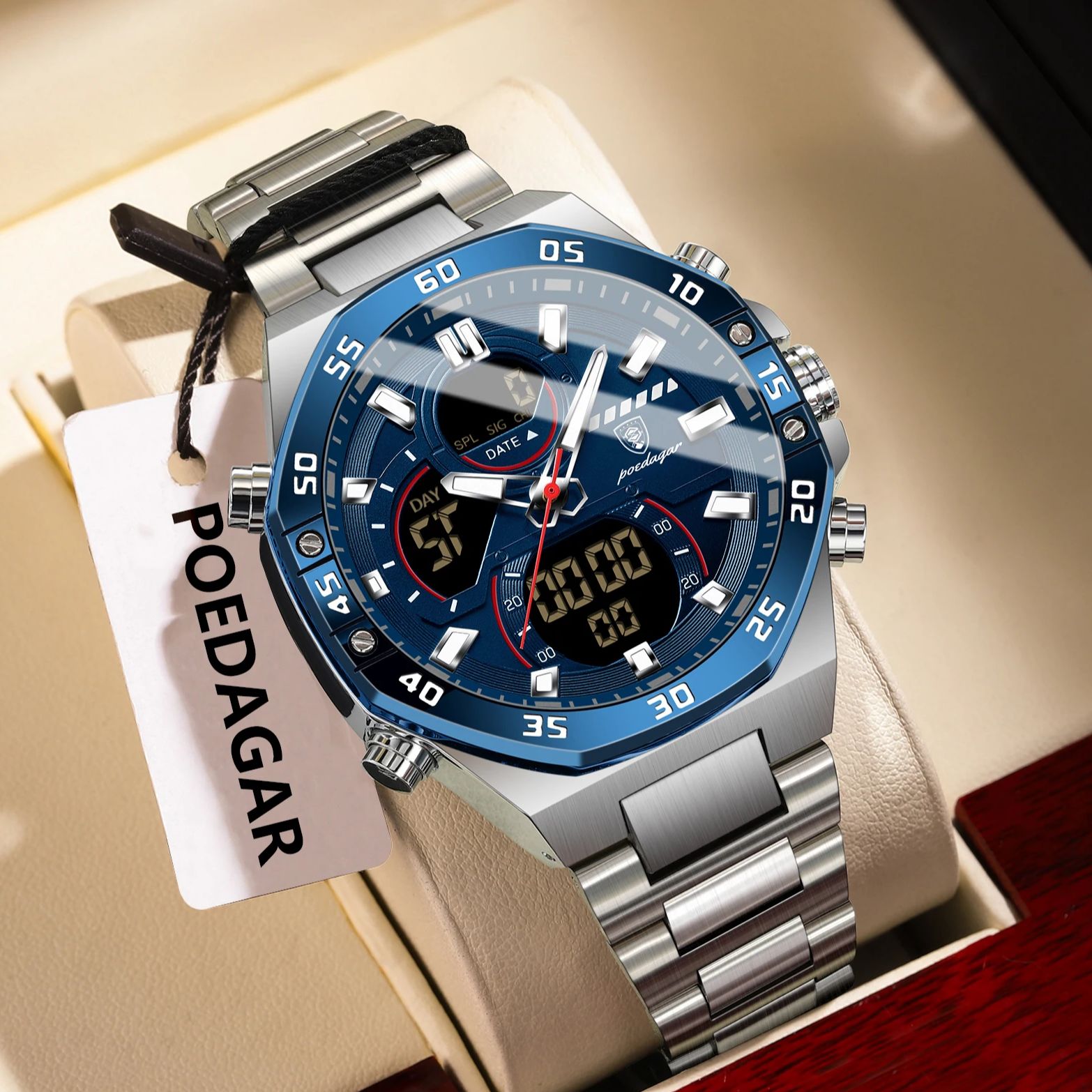 POEDAGAR Top Men Clock LED Lum - Minute Repeater Watch recensie en prijs
