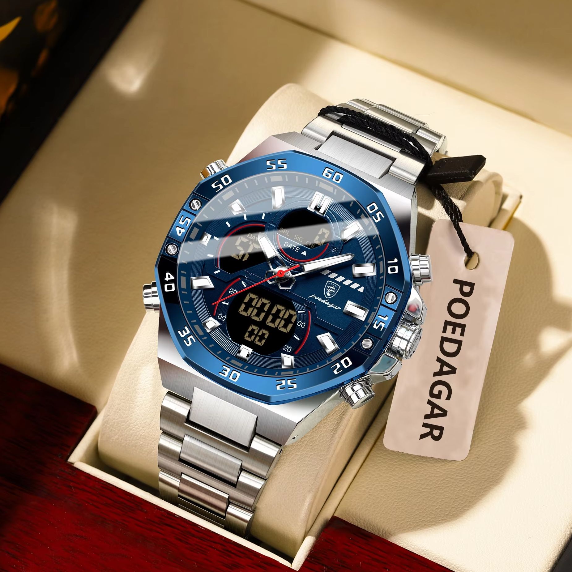 POEDAGAR Top Men Clock LED Lum - Minute Repeater Watch recensie en prijs