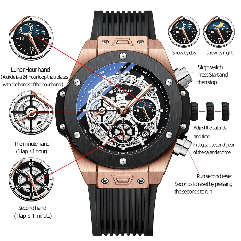 CHENXI Fashion Silicone Chrono - Luxury Watch Hublot recensie en prijs