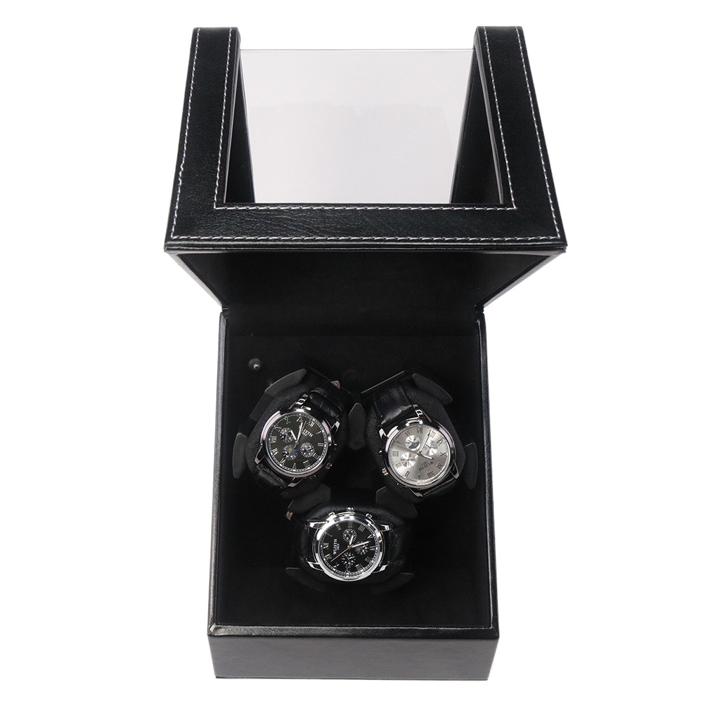 Black PU Leather 3 Slots Real  - Luxury Watch Winder Box recensie en prijs