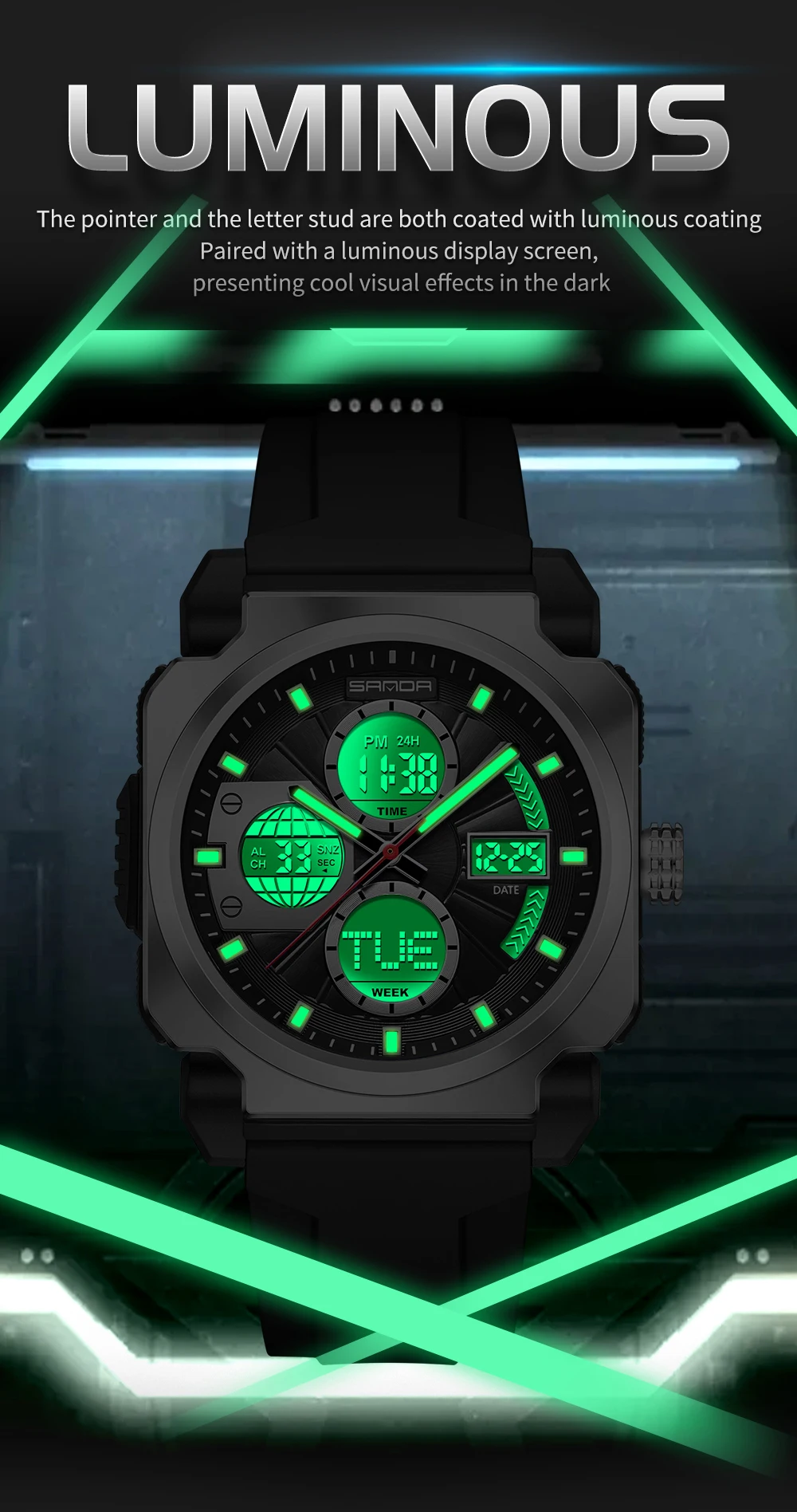 SANDA Men's Electronic Watch O - Luxury Watch Shop recensie en prijs
