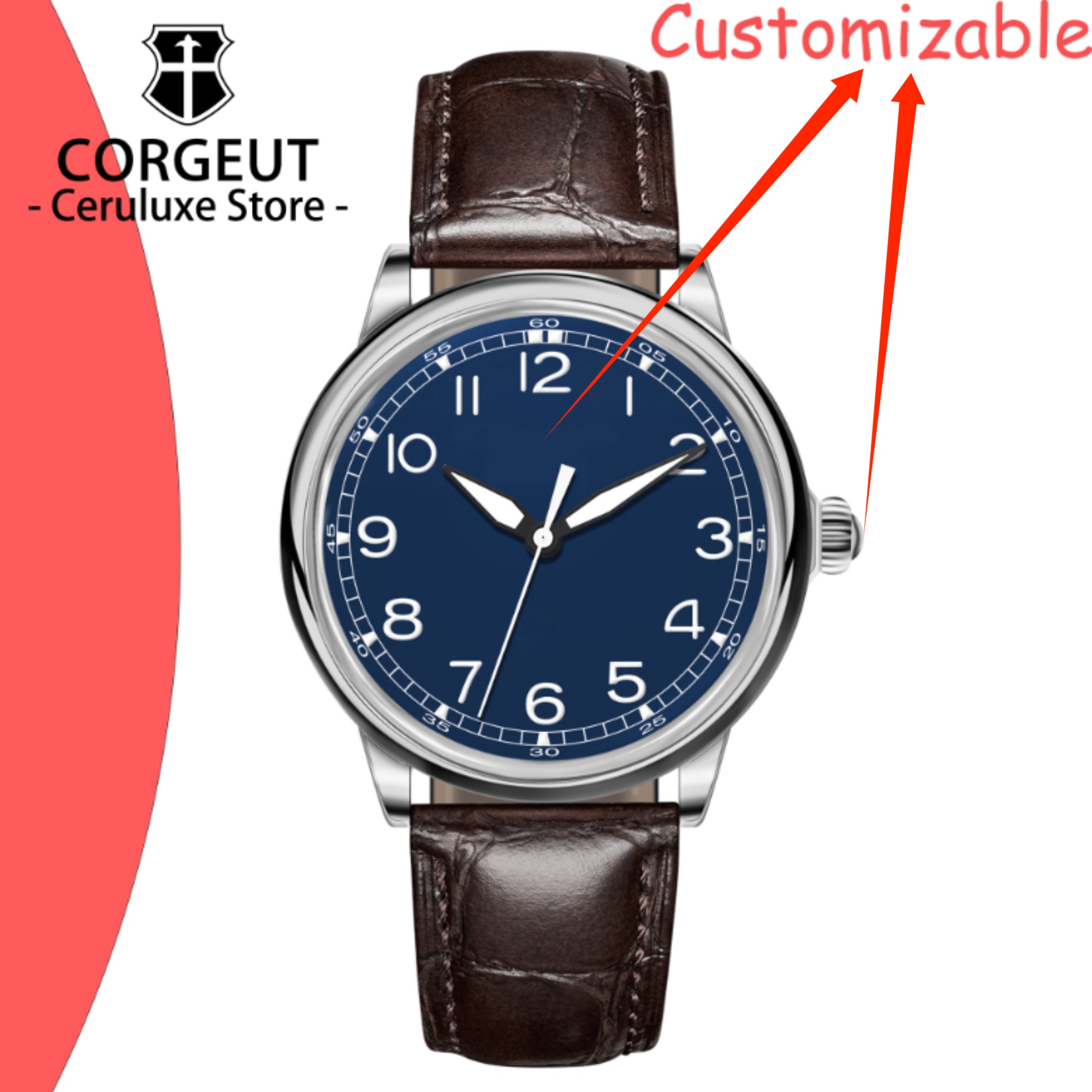 CUSTOM Logo 41mm MIYOTA8215 Au - Luxury Watch Life recensie en prijs