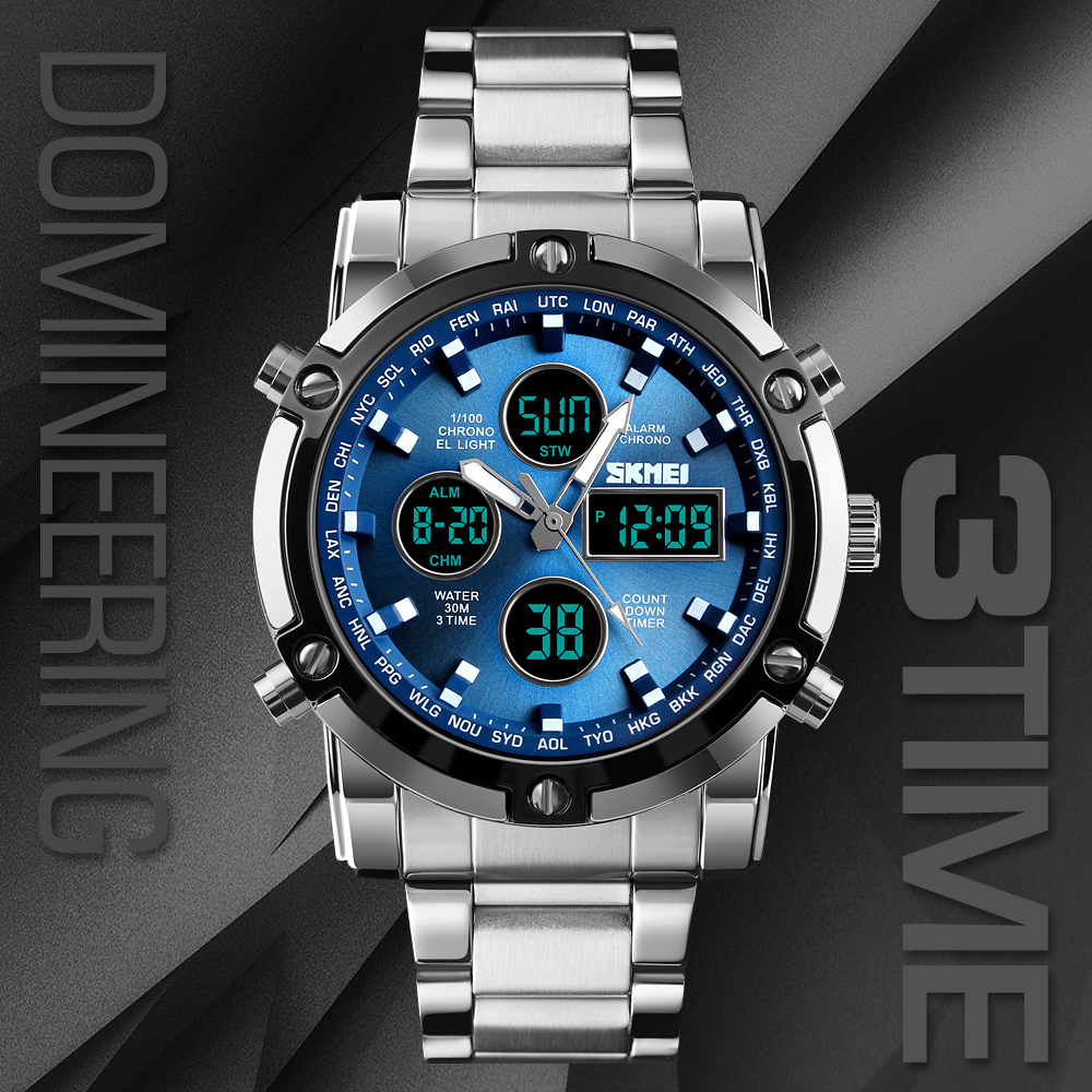 Skmei 1389  Men Three Time Qua - Minute Repeater Watch recensie en prijs