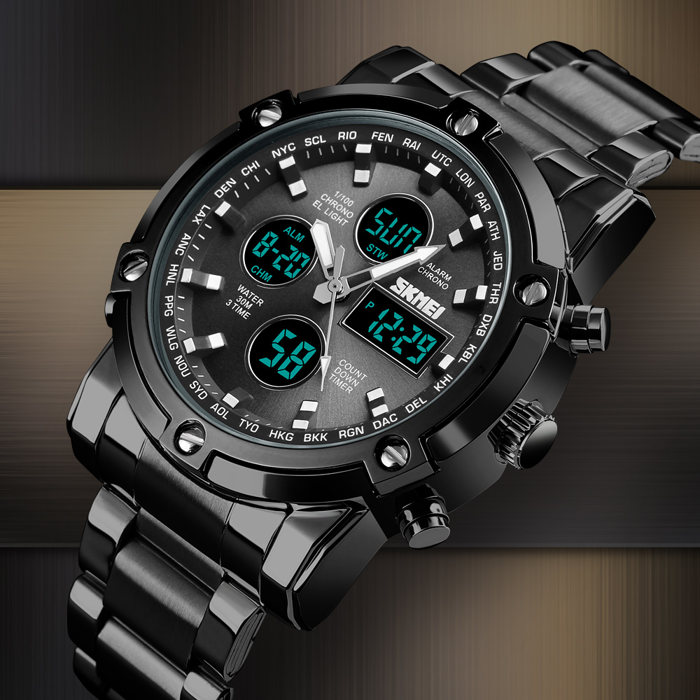 Skmei 1389  Men Three Time Qua - Minute Repeater Watch recensie en prijs