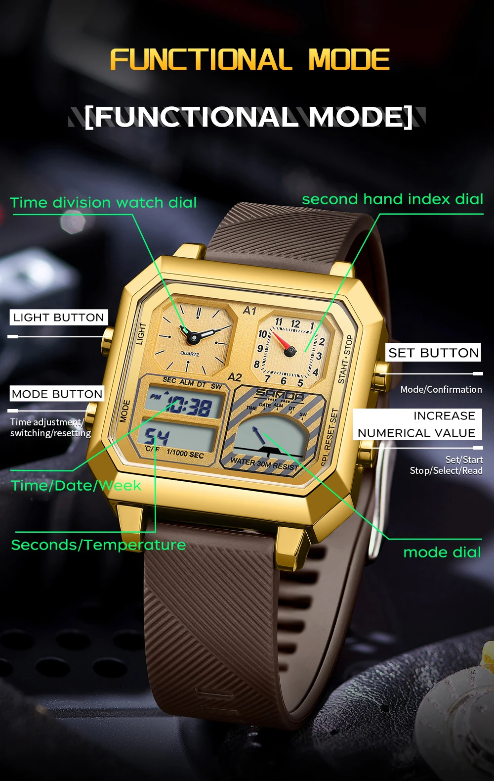 SANDA Top Brand 6210 Fashion M - Luxury Watch Shop recensie en prijs